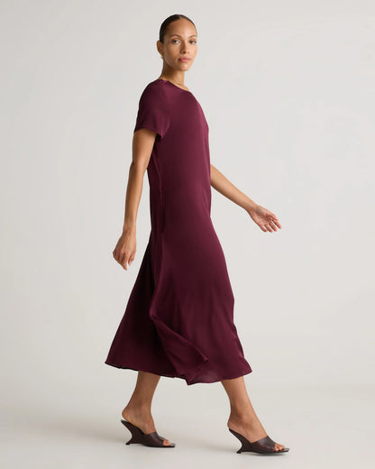 Washable Stretch Silk Voluminous Maxi Dress - XS / Moonstone Blue