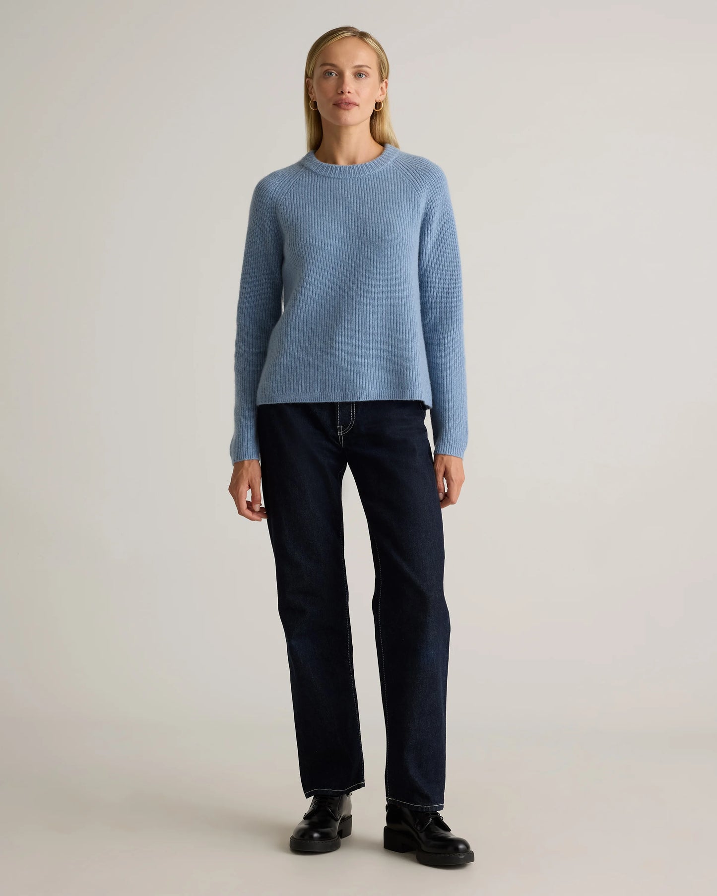 Mongolian Cashmere Fisherman Crewneck Sweater - XS / Teak