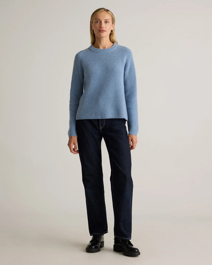 Mongolian Cashmere Fisherman Crewneck Sweater - XS / Teak