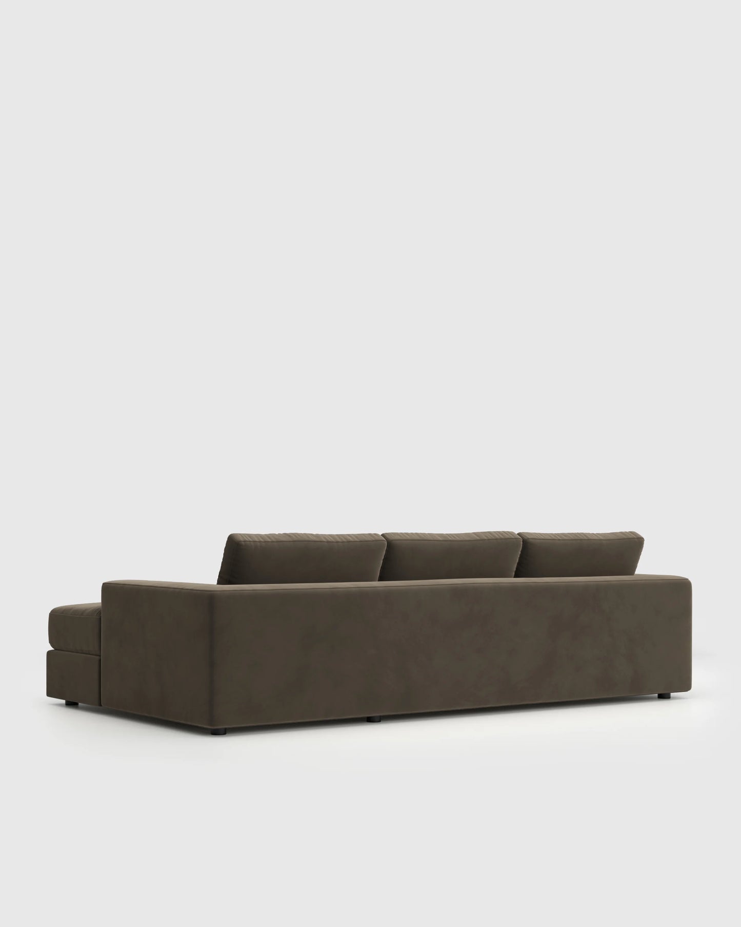 Ashford Deep Seat Chaise Sectional in Performance Velvet - 119" Right Arm / Rust