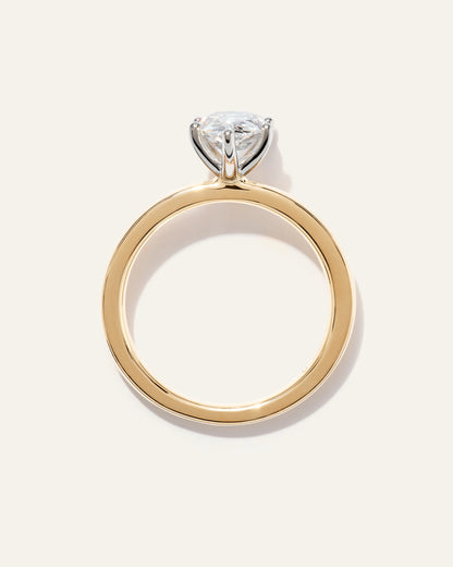 Lab Grown Diamond Pear Comfort Fit Engagement Ring - 1.5ct - 4 / Yellow Gold