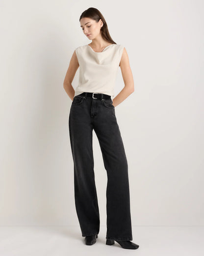 Draped Matte Cowl Neck Tank - XS / Porcelain Ivory