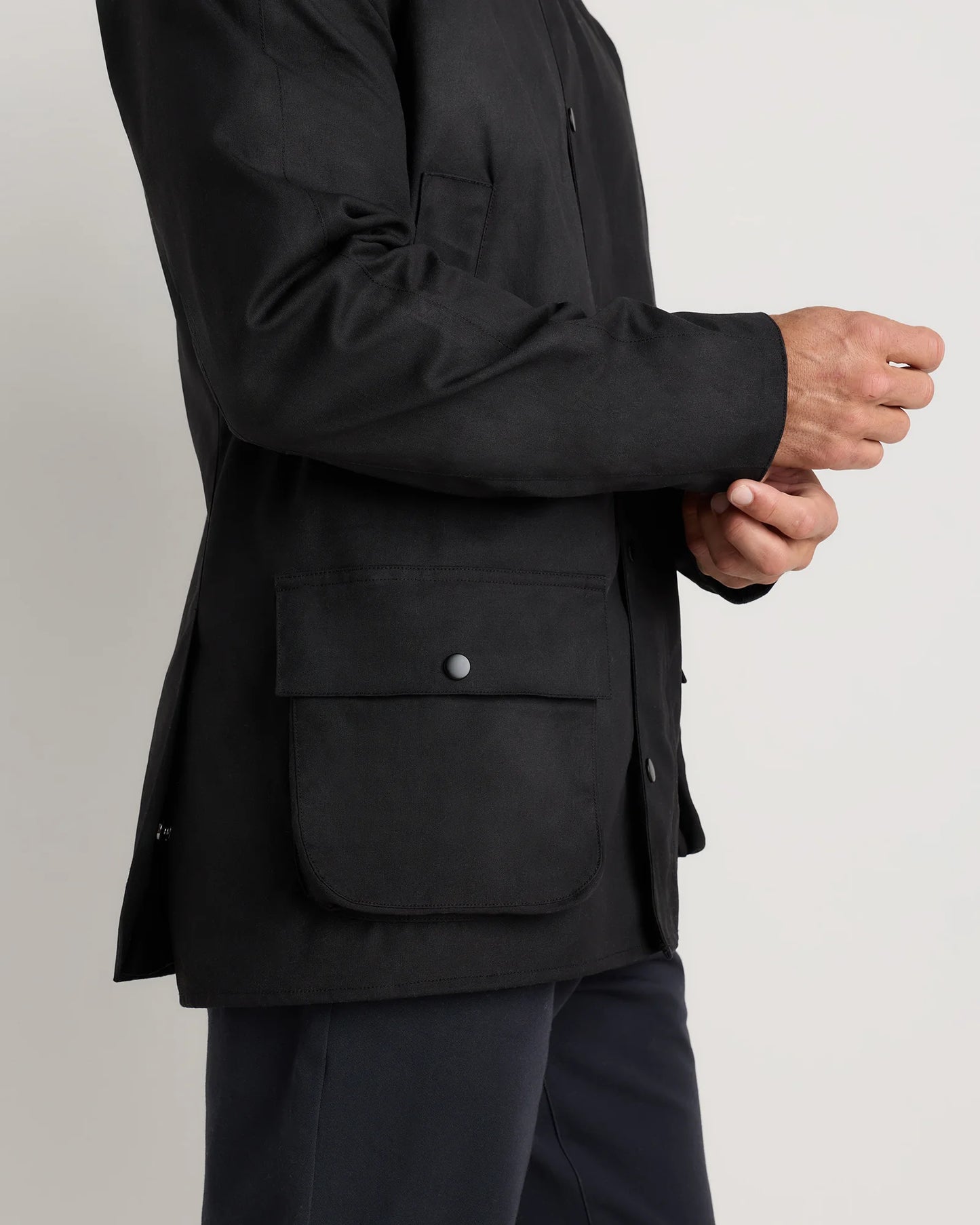 Organic Waxed Cotton Barn Jacket - S / Rustic Olive