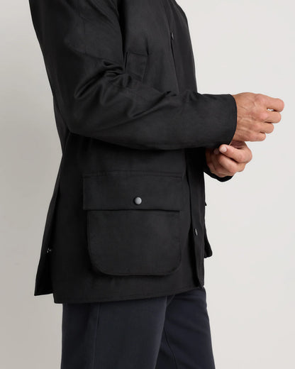 Organic Waxed Cotton Barn Jacket - S / Rustic Olive