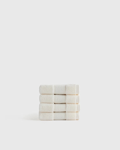Classic Organic Turkish Cotton Washcloth (Set of 4) - One Size / White