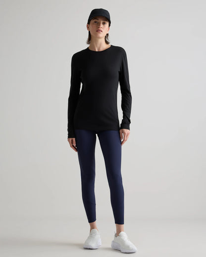 100% Merino Wool All-Season Long Sleeve Base Layer - XS / Black