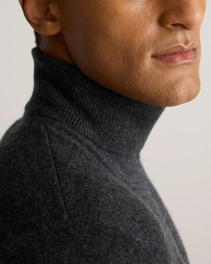 Mongolian Cashmere Turtleneck Sweater - S / Black