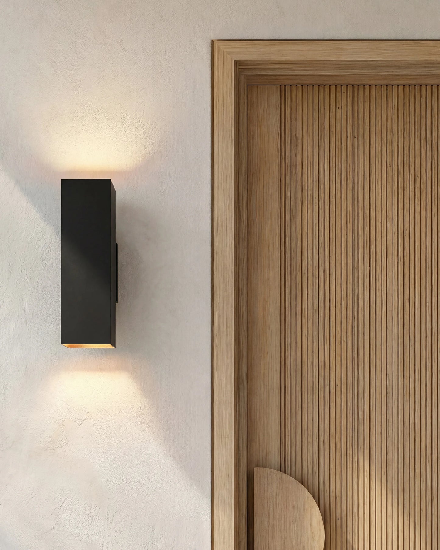 Outdoor Aluminum Rectangle Wall Sconce - One Size / Black