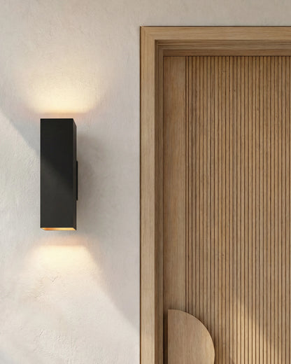 Outdoor Aluminum Rectangle Wall Sconce - One Size / Black