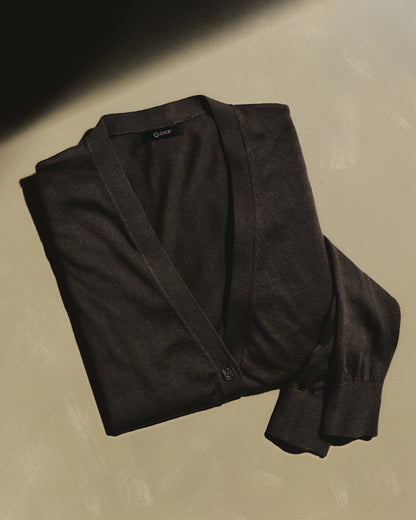 Lightweight Cotton Cashmere Cardigan - XS / Heather Oatmeal