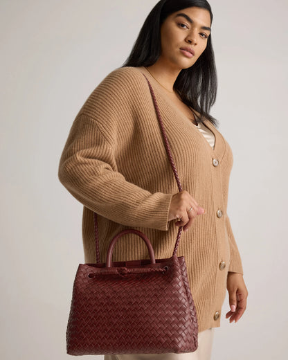 Romy Handwoven Satchel - One Size / Cognac