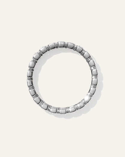 Lab Grown Diamond Emerald North-South Bezel Eternity Band - 4 / Yellow Gold