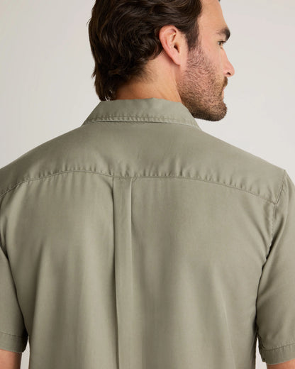 Vintage Wash Tencel Camp Shirt - S / Olive