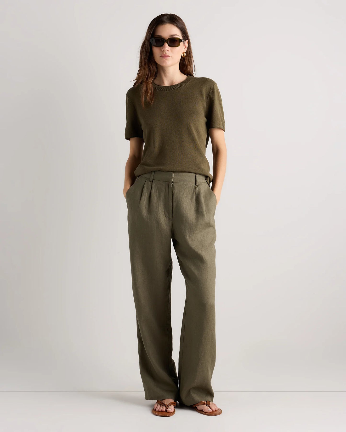 Lightweight Cotton Cashmere Relaxed Sweater Tee - XS / Sugar Stone