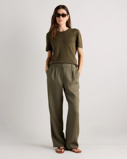 Lightweight Cotton Cashmere Relaxed Sweater Tee - XS / Sugar Stone
