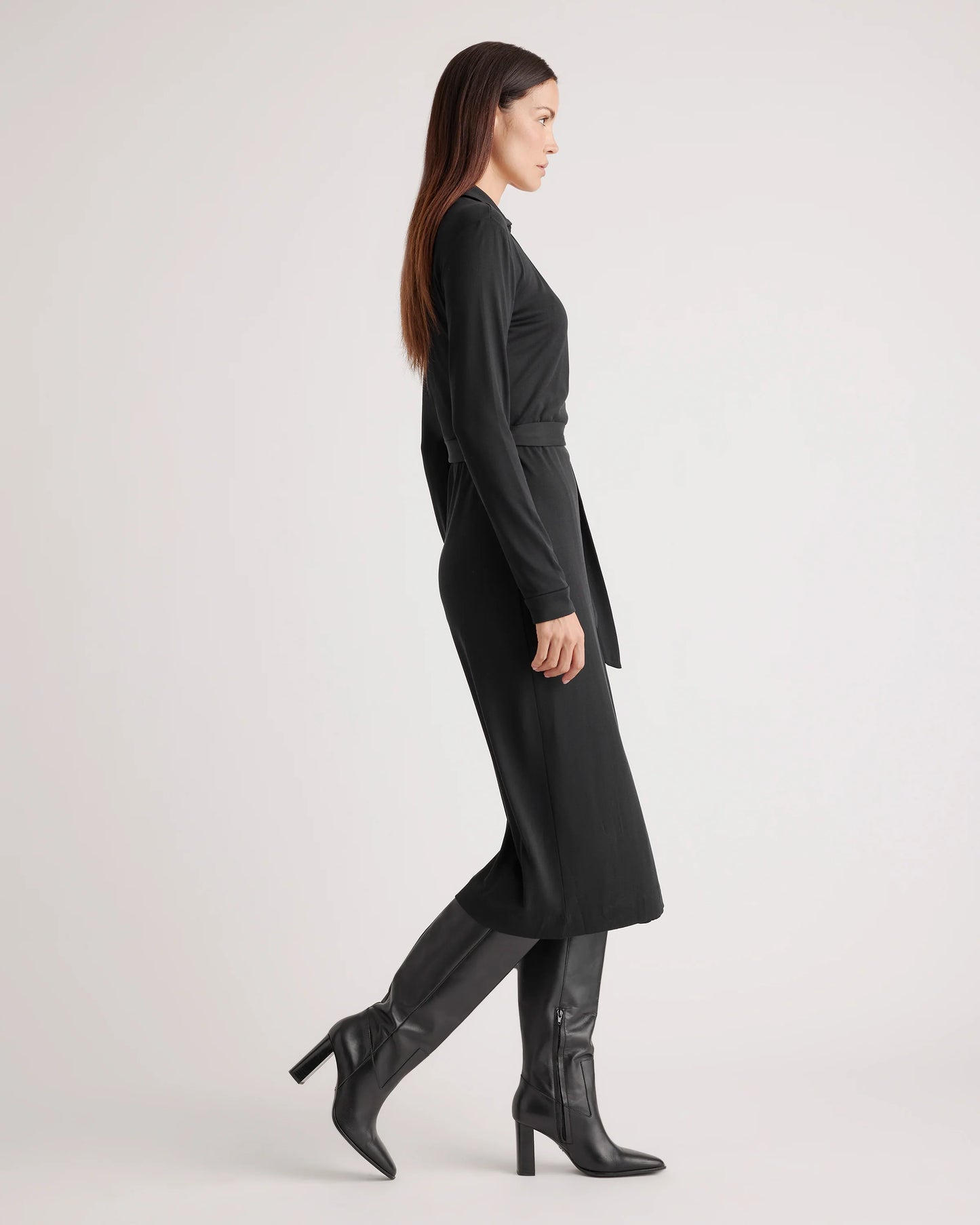 100% Silk Jersey Midi Wrap Dress - XS / Crimson Prism