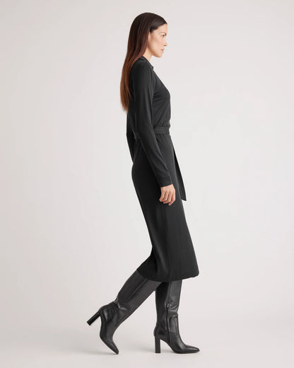 100% Silk Jersey Midi Wrap Dress - XS / Crimson Prism