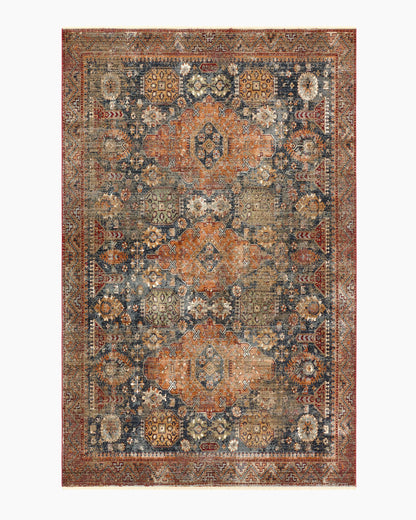 Thea Performance Rug - 5'3" x 7'10" / Rust/Navy