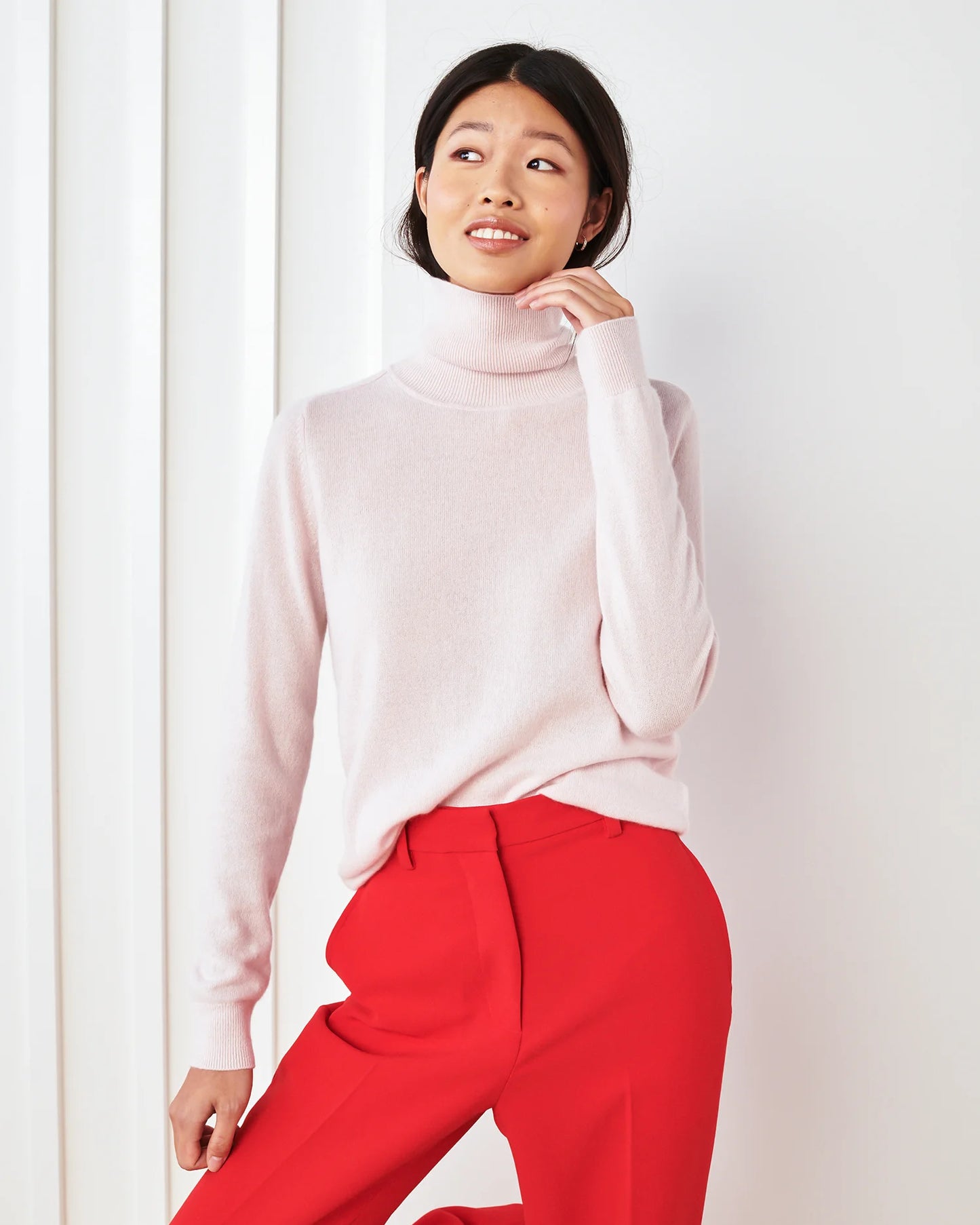 Mongolian Cashmere Turtleneck Sweater - XS / Heather Grey