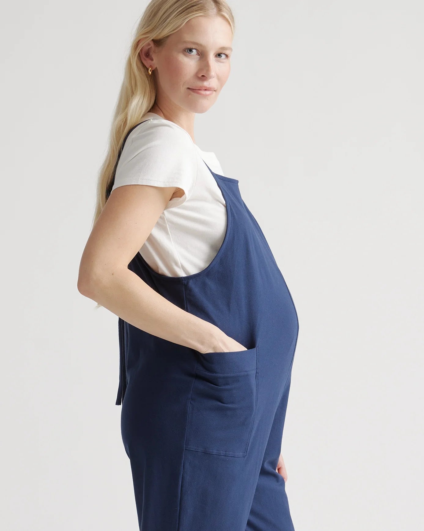 Organic Cotton Maternity Overalls - XS / Deep Navy