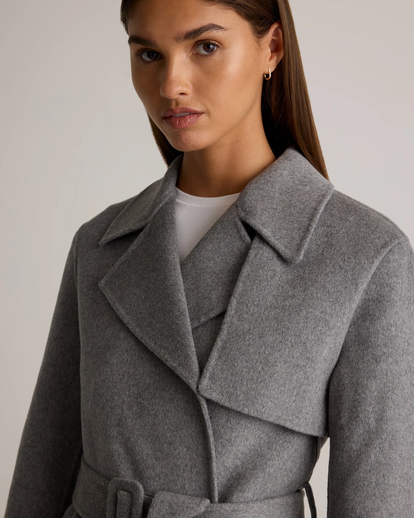 Double-Faced Merino Wool Trench Coat - XS / Caramel