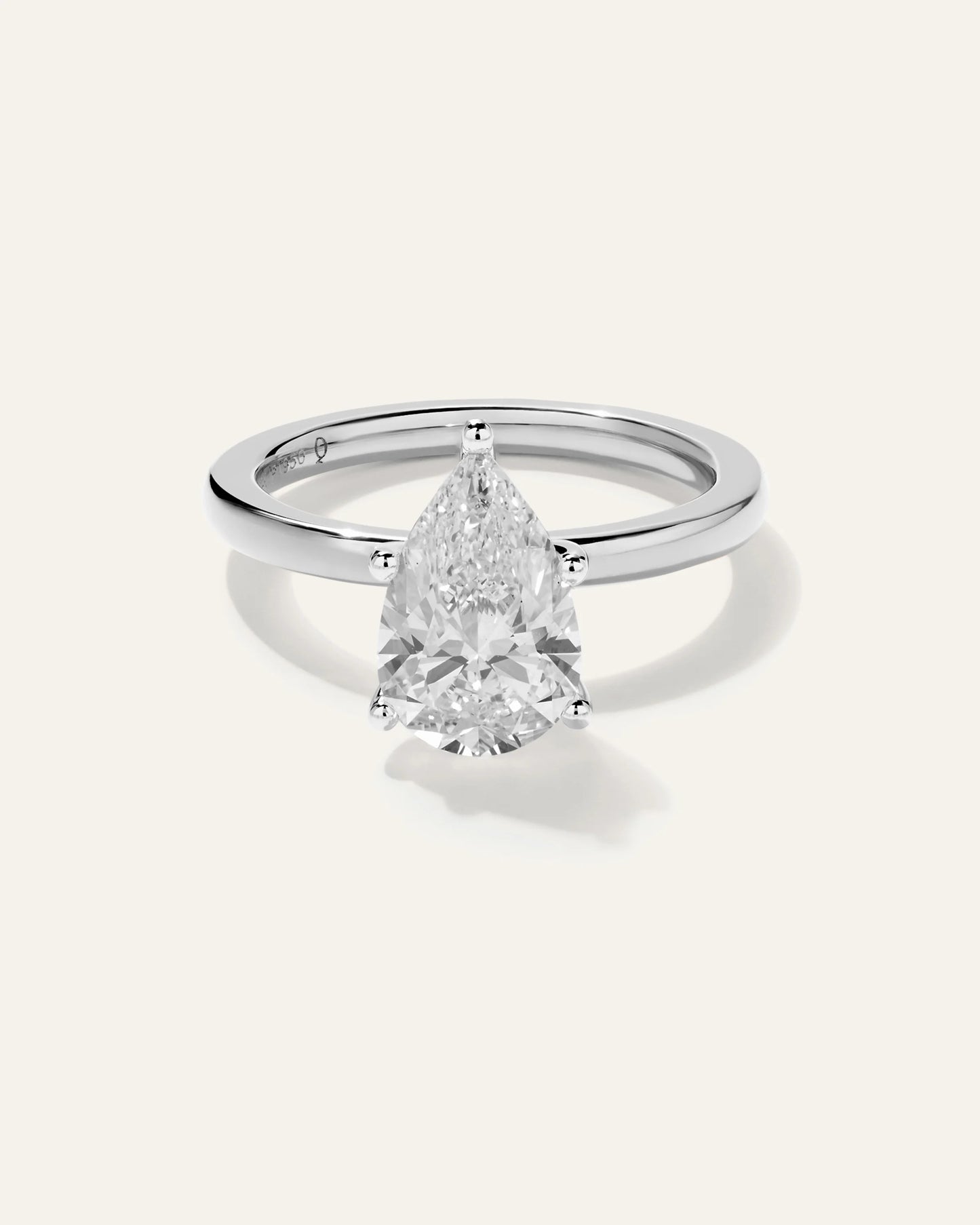 Lab Grown Diamond Pear Comfort Fit Engagement Ring - 2.5ct - 4 / Yellow Gold