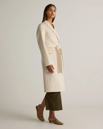 100% Mongolian Cashmere Double-Faced Wrap Coat - XS / Camel