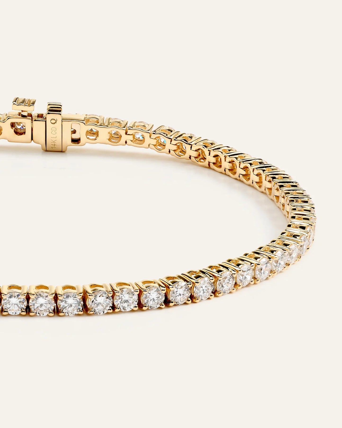 14K Gold Lab Grown Diamond Tennis Bracelet - 4ctw - 6.5" / Yellow Gold