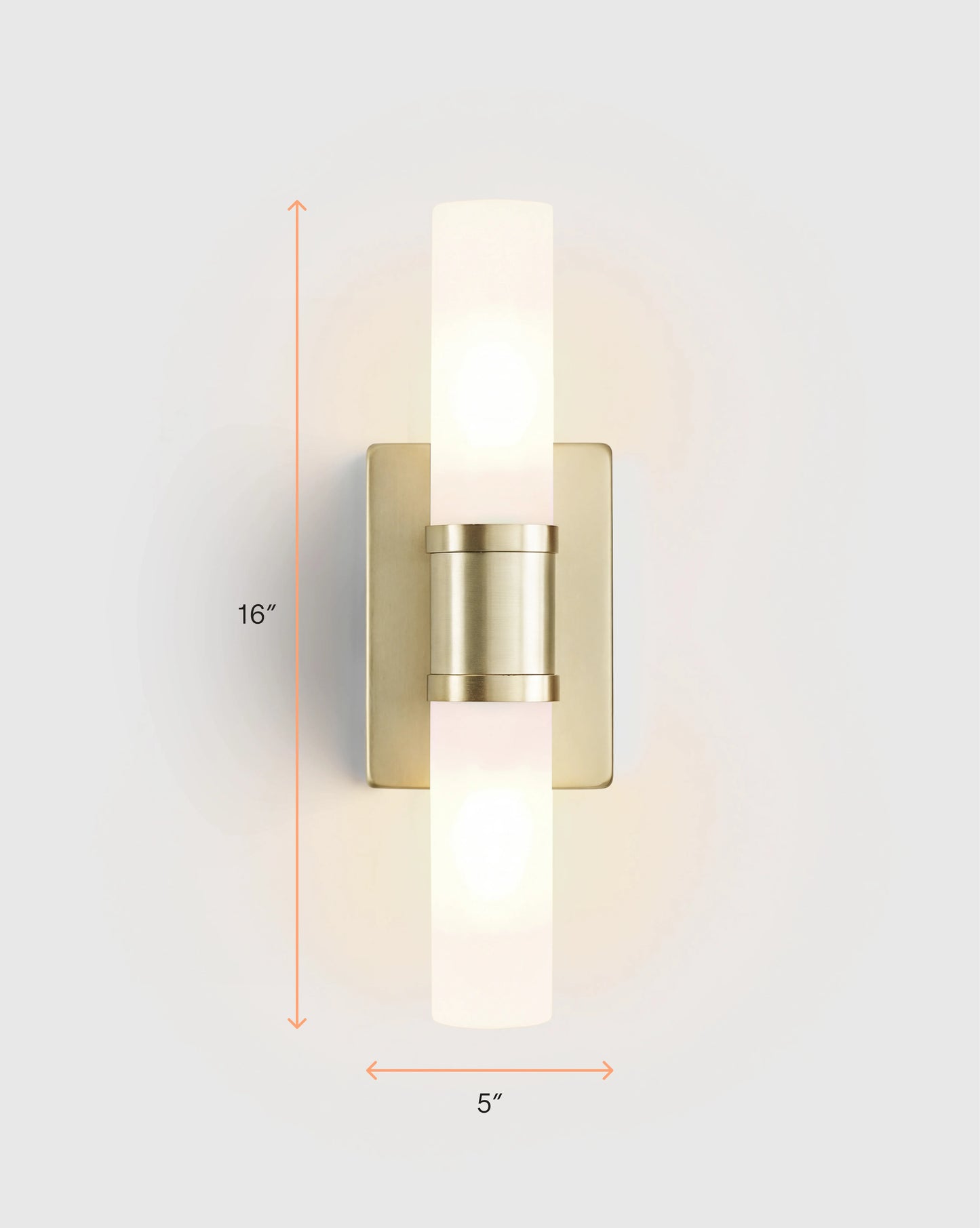 Cuff Glass Vanity Sconce - 16" / Brass