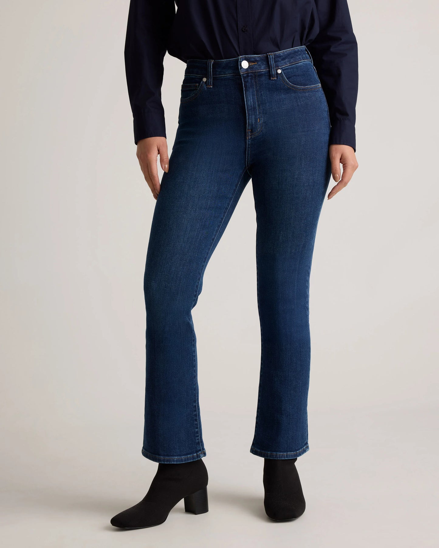 Bella Stretch Kick Flare Jeans - 24 / Deep Rinse