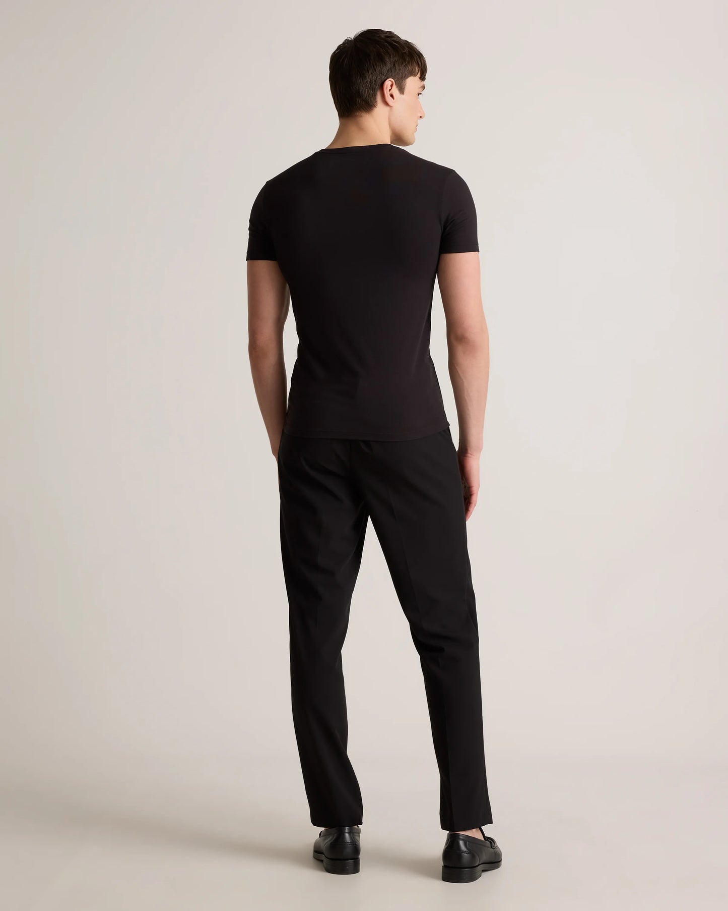 Soft Stretch Crewneck Undershirt (3-Pack) - S / Bold Black