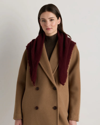 Mongolian Cashmere Square Scarf - One Size / Rich Burgundy