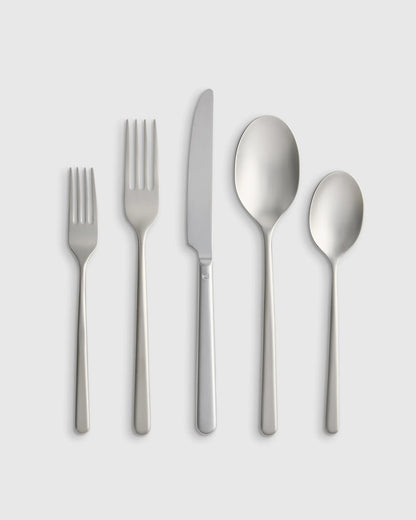 Gia Minimalist 20 Piece Flatware Set - One Size / Polished Stainless Steel
