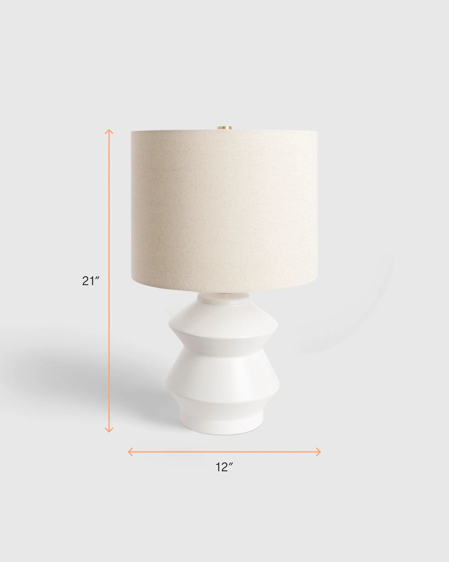 Geometric Ceramic Table Lamp - One Size / White