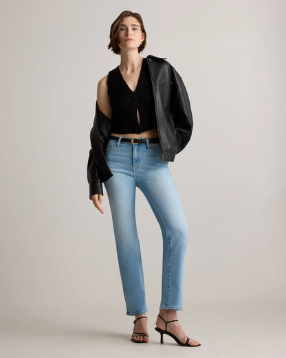 Bella Stretch Straight Jeans - 24 / Twilight Blue Fray
