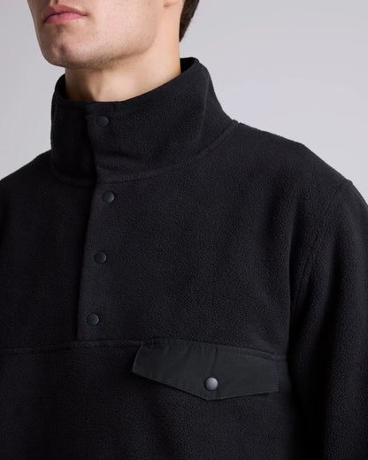 Polar Fleece Snap Pullover - S / Bold Black
