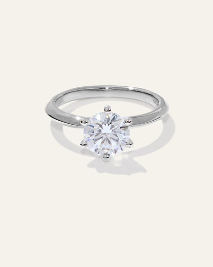 Lab Grown Diamond Round Six Prong Knife Edge Engagement Ring - 1.5ct - 4 / Yellow Gold