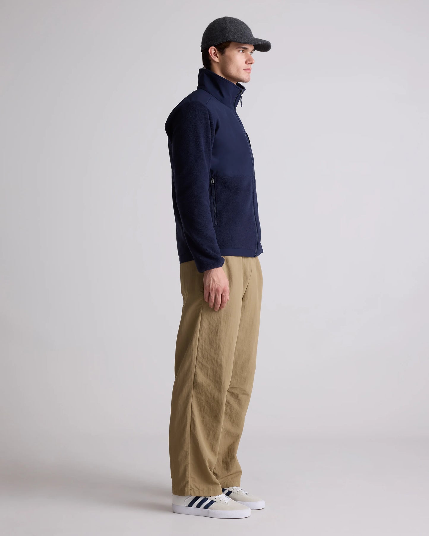 Polar Fleece Full-Zip Jacket - S / Gravel/Bold Black