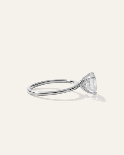 Lab Grown Diamond Round Petite Classic Engagement Ring - 2ct - 4 / Yellow Gold