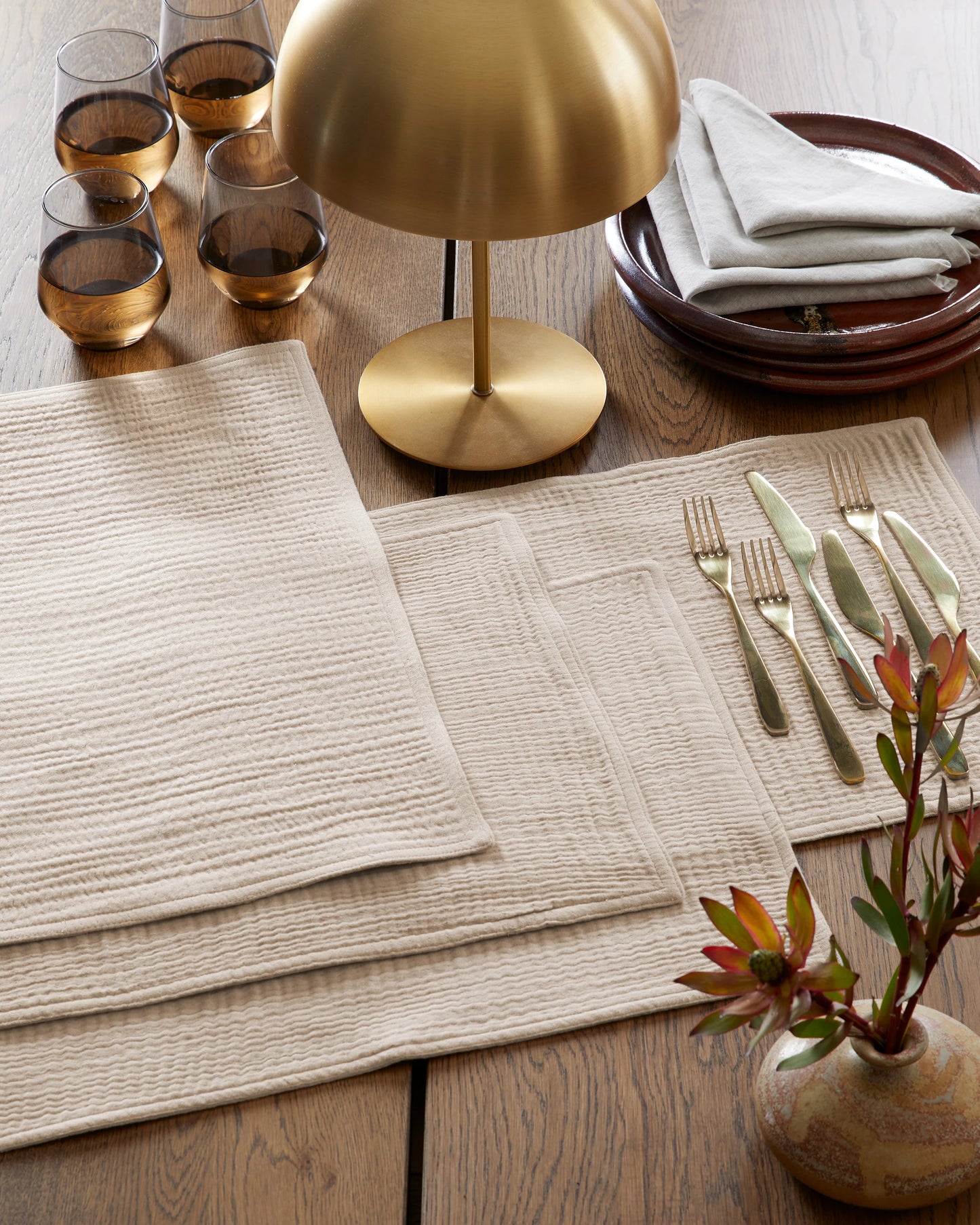 Organic Cotton Gauze Placemats - One Size / Chocolate