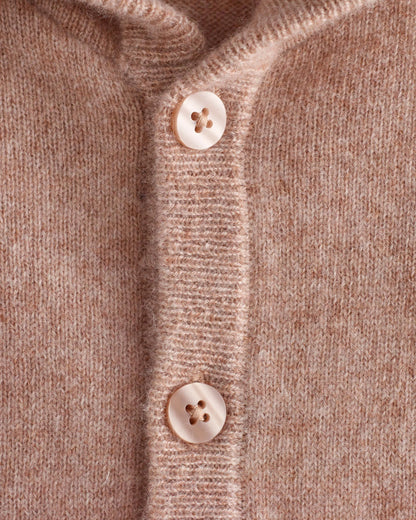 Washable Cashmere Hooded Cardigan - 0-3M / Oatmeal