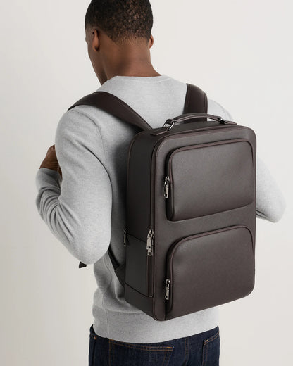 Italian Saffiano Laptop Backpack - One Size / Hickory