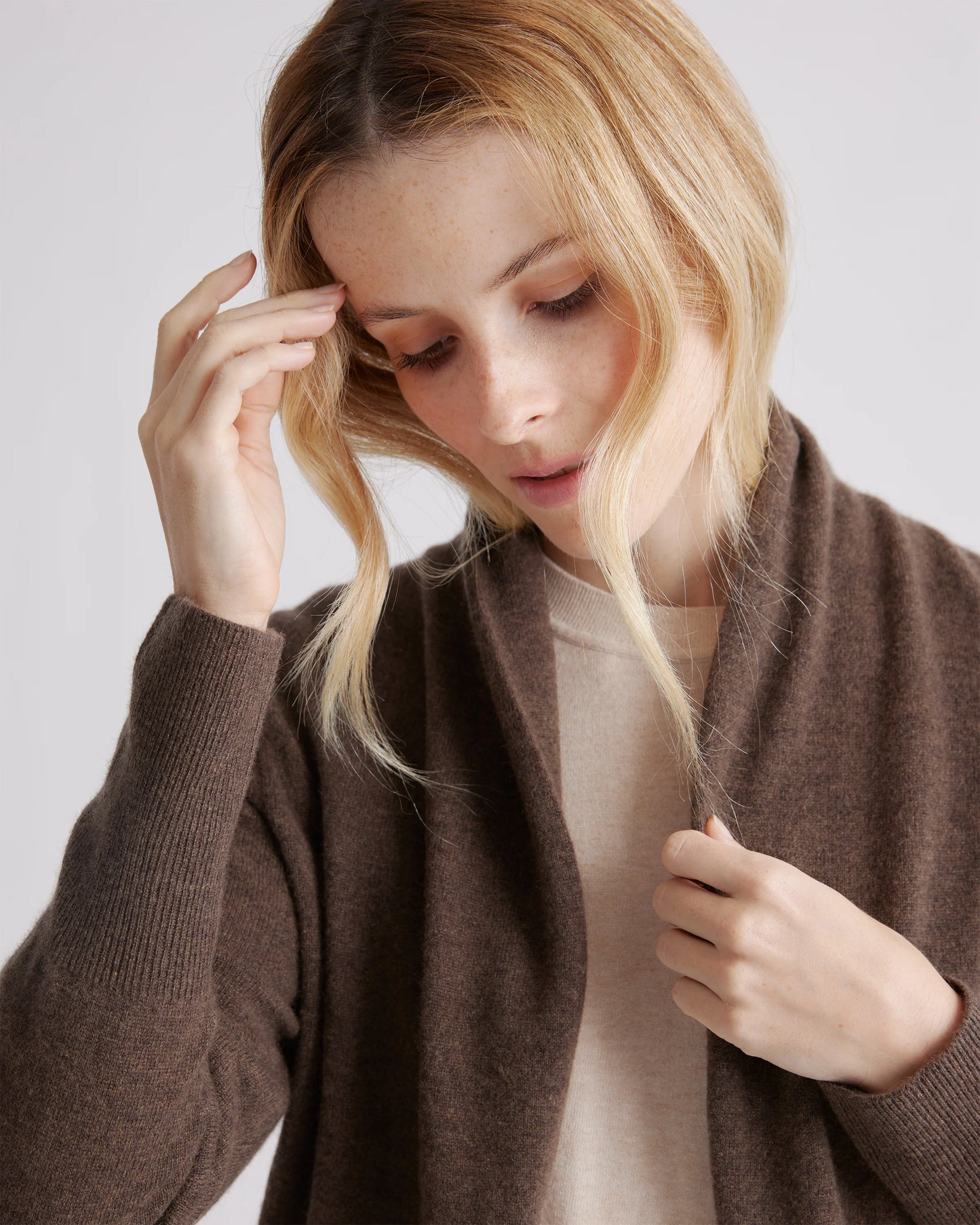 Mongolian Cashmere Duster Cardigan Sweater - XS / Oatmeal