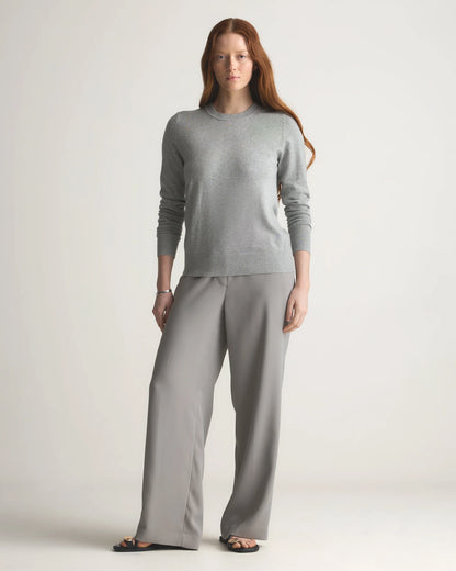 Lightweight Cotton Cashmere Crew Sweater - XS / Mountain Spring Blue