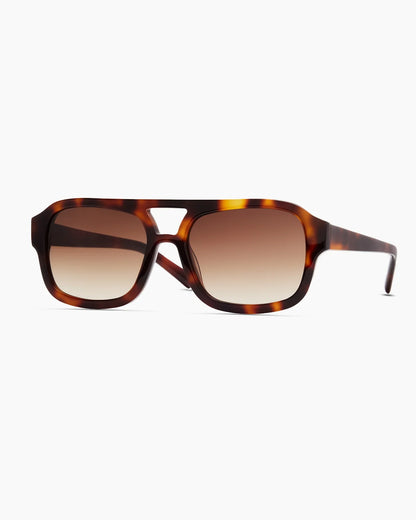 Berlin Polarized Acetate Sunglasses - Standard / Ginger Tortoise with Brown Gradient lens