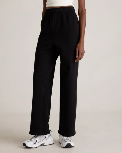 Organic Heavyweight Fleece Straight Leg Sweatpants - XS / Black