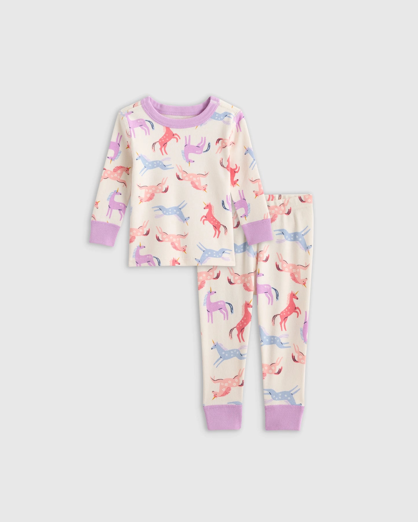 100% Organic Cotton Long Sleeve and Pant Pajama Set - 12-18M / Navy Stripe