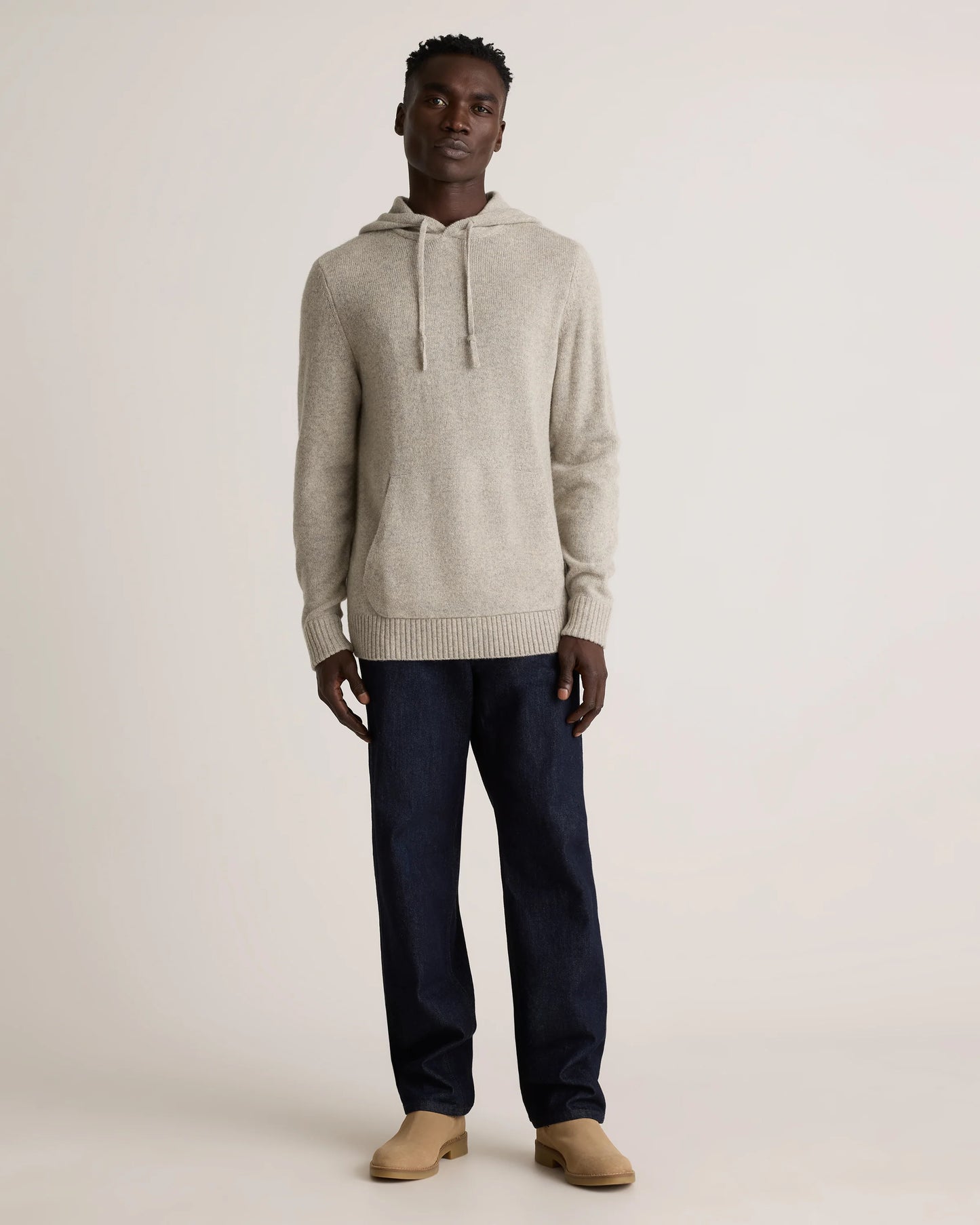 100% Yak Wool Pullover Hoodie - S / Warm Heather Grey