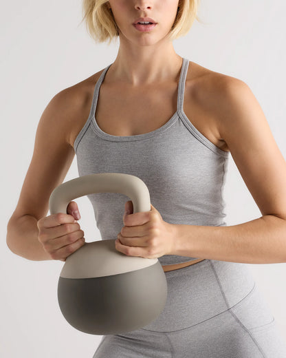 Ultra-Soft Y-Back Cropped Bra Tank - XS / Heather Black