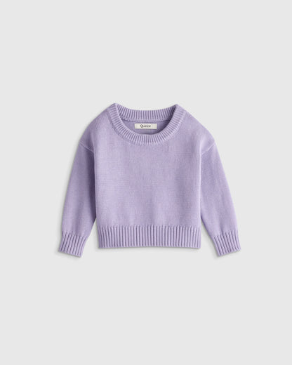 100% Organic Cotton Crewneck Sweater - 9-12M / Navy/White